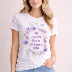 Violet Bloom Prayer Shirt Adult