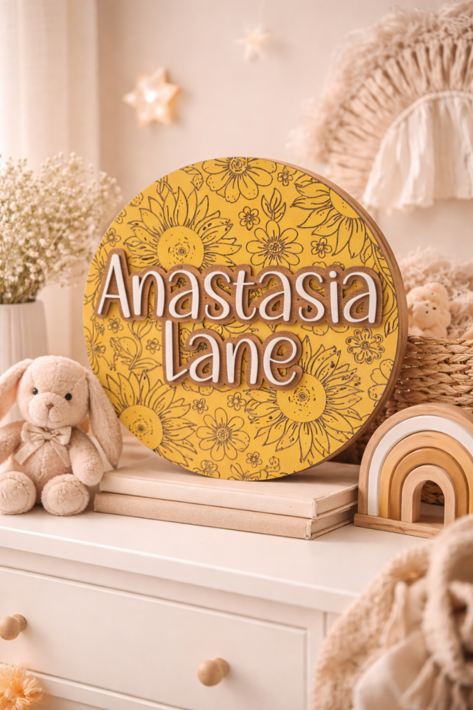 custom wooden sign nursery